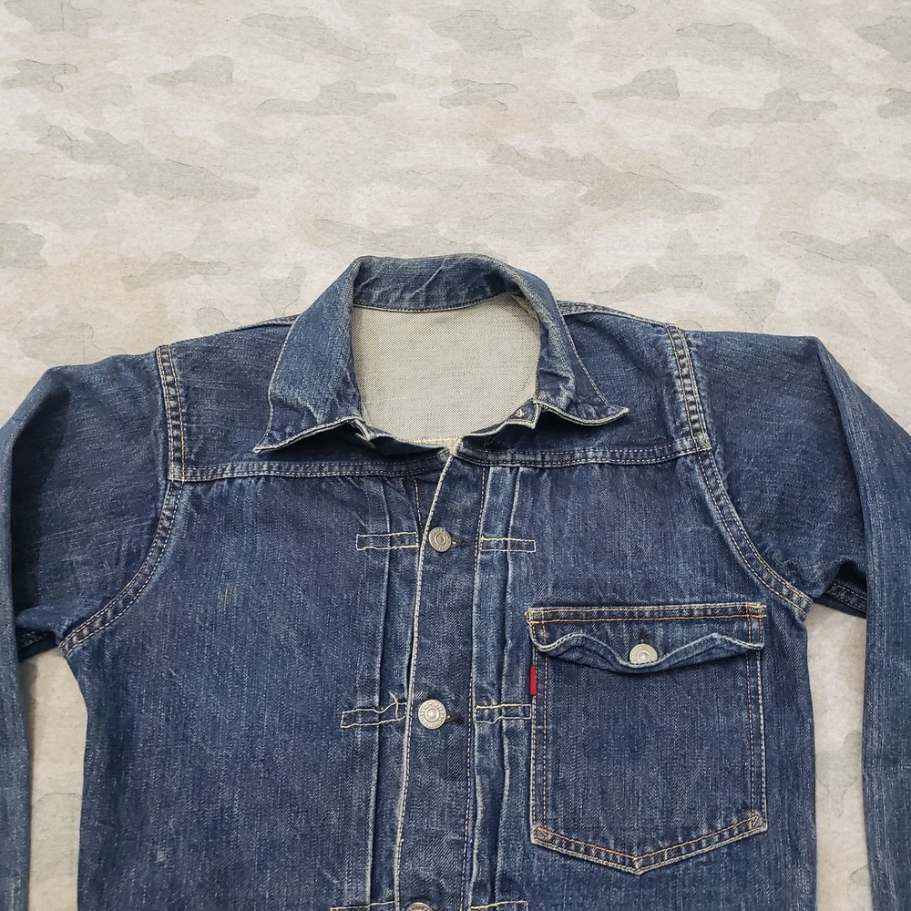 Vintage Levis Trucker Jacket Men 36 Blue Type 1 Big E Selvedge Buckle Back USA - Picture 2 of 16